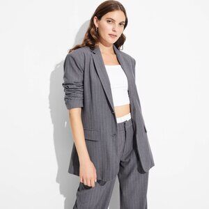 NEW Wild Fable™ Women's Oversized Blazer Gray Pinstripe